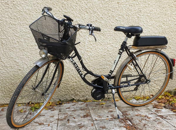 vélo de ville après électrification